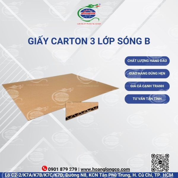 giấy carton 3 lớp sóng b