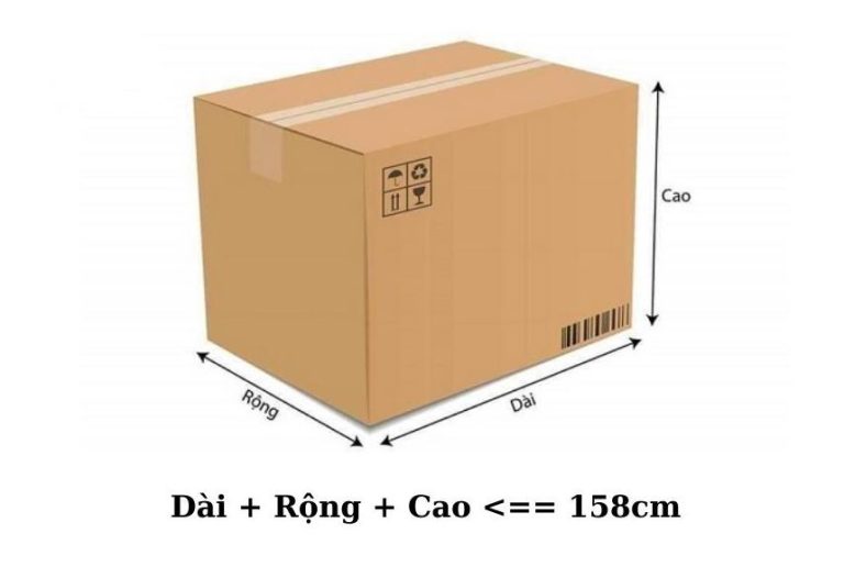 Kích thước thùng carton đi Mỹ