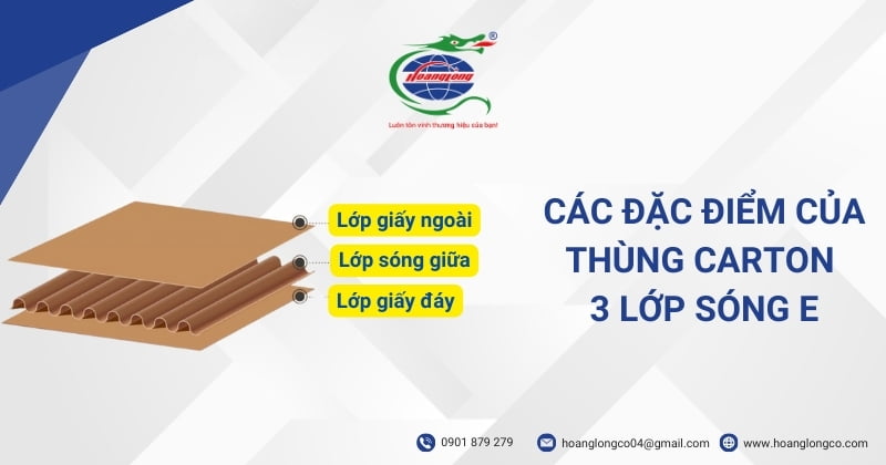 Các đặc điểm của thùng carton 3 lớp sóng e