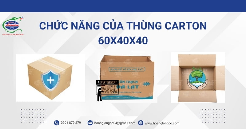 Chức năng của thùng carton 60x40x40