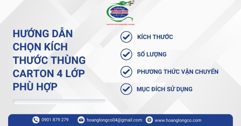 Hướng dẫn chọn kích thước thùng carton 4 lớp phù hợp