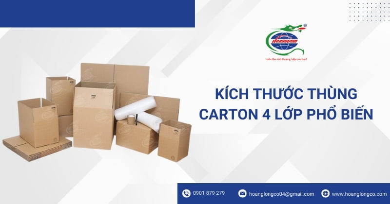 Kích thước thùng carton 4 lớp phổ biến