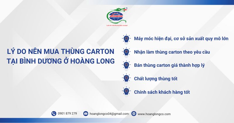 Lý do nên mua thùng carton tại Bình Dương ở Hoàng Long