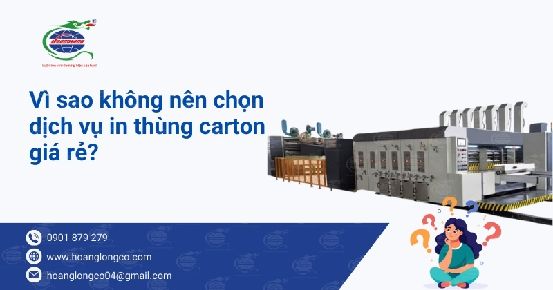 Vì sao không nên chọn dịch vụ in thùng carton giá rẻ