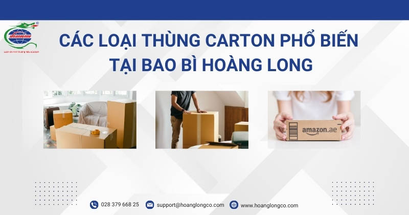 Các loại thùng carton phổ biến tại Bao Bì Hoàng Long