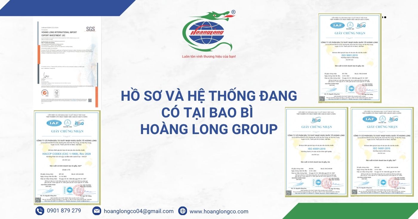 Hồ sơ và hệ thống đang có tại Bao bì Hoàng Long Group